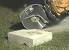 cut the block with a concrete saw