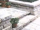 retaining wall on both sides of steps