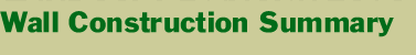 Wall Construction Summary