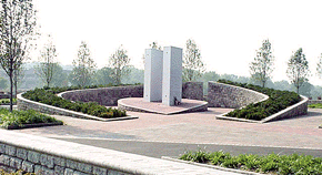 September 11 commemorative plaza in Leona, NJ.